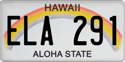HI license plate ELA291