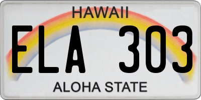 HI license plate ELA303