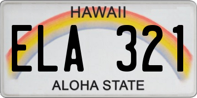 HI license plate ELA321