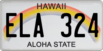 HI license plate ELA324