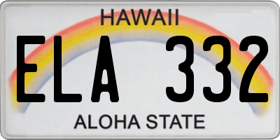 HI license plate ELA332