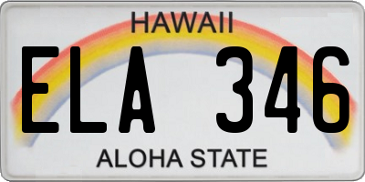 HI license plate ELA346
