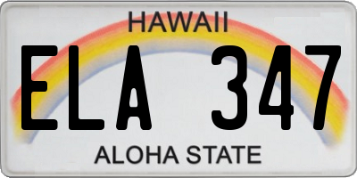 HI license plate ELA347