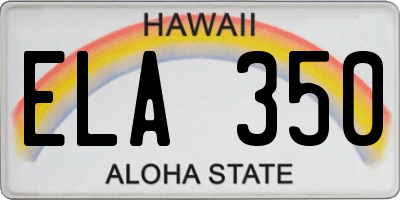 HI license plate ELA350