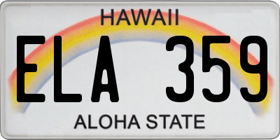 HI license plate ELA359