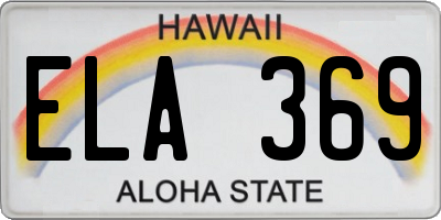 HI license plate ELA369
