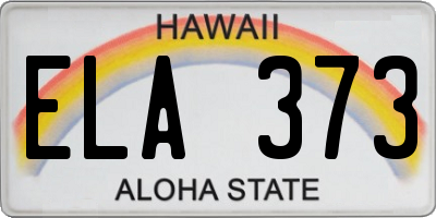 HI license plate ELA373