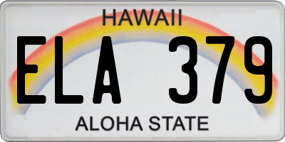 HI license plate ELA379