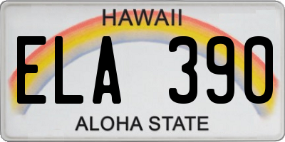HI license plate ELA390