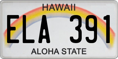 HI license plate ELA391