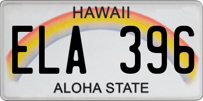 HI license plate ELA396