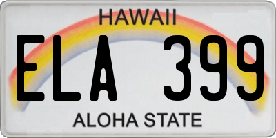 HI license plate ELA399