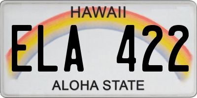 HI license plate ELA422
