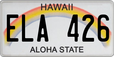 HI license plate ELA426