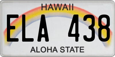 HI license plate ELA438