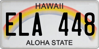 HI license plate ELA448