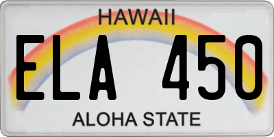 HI license plate ELA450
