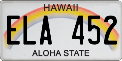 HI license plate ELA452