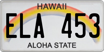 HI license plate ELA453