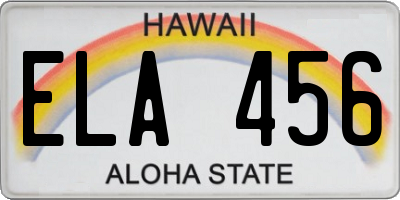 HI license plate ELA456
