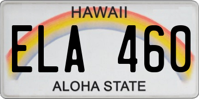 HI license plate ELA460