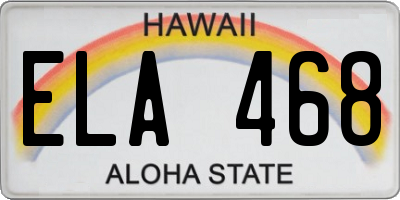 HI license plate ELA468