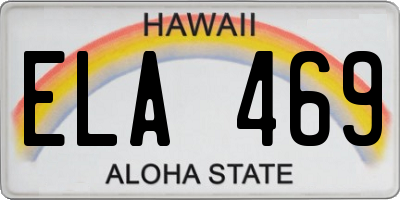 HI license plate ELA469