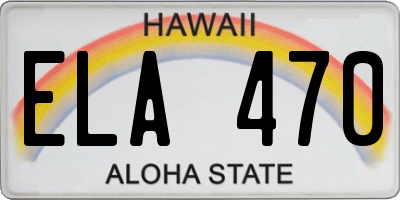 HI license plate ELA470