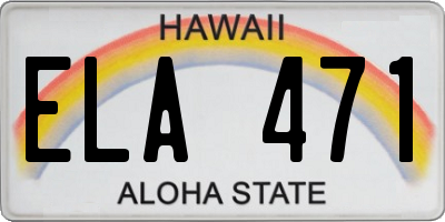 HI license plate ELA471