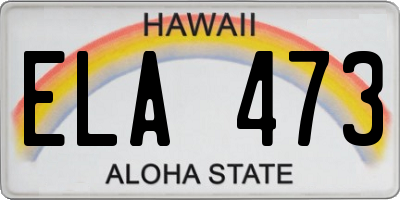 HI license plate ELA473