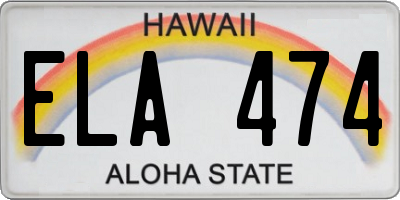 HI license plate ELA474