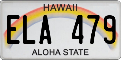 HI license plate ELA479