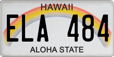 HI license plate ELA484