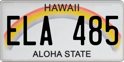 HI license plate ELA485