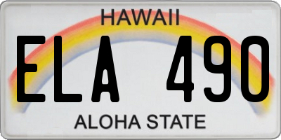 HI license plate ELA490