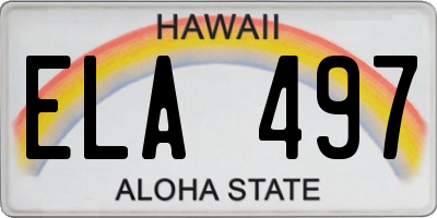 HI license plate ELA497