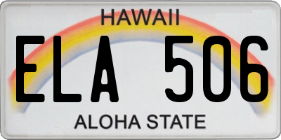 HI license plate ELA506
