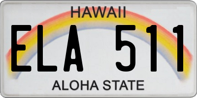 HI license plate ELA511