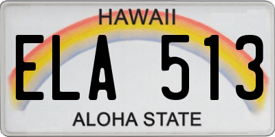 HI license plate ELA513