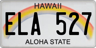 HI license plate ELA527