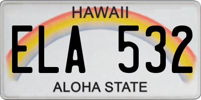 HI license plate ELA532