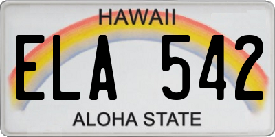 HI license plate ELA542