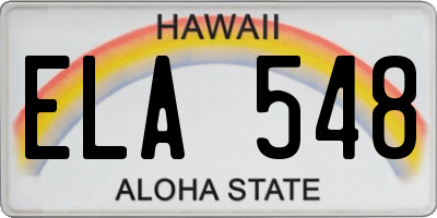 HI license plate ELA548