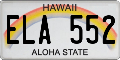 HI license plate ELA552