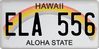 HI license plate ELA556