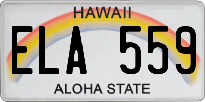 HI license plate ELA559