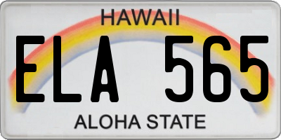 HI license plate ELA565