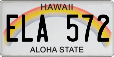 HI license plate ELA572