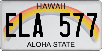 HI license plate ELA577