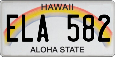 HI license plate ELA582